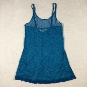 Victoria's Secret Womens XS Blue Animal Print Mesh Nightie Lingerie Sexy